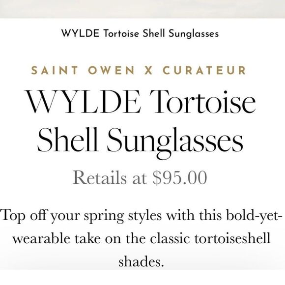 Saint Owen X Curateur Wylde Tortoise Shell Sunglasses New - Picture 10 of 10